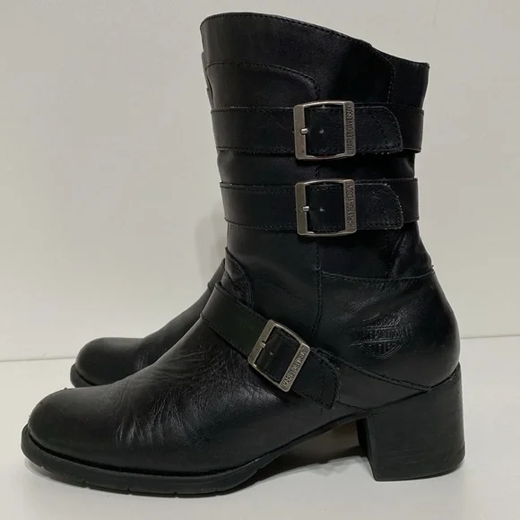 Harley Davidson Holly Black Leather Boots - Picture 9 of 17